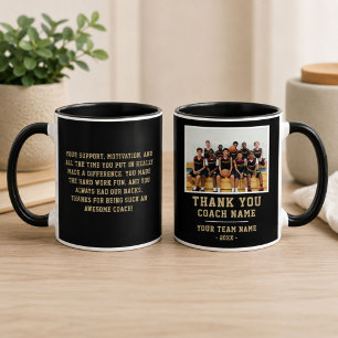 Caneca Obrigado Treinador Nome da Equipe Foto