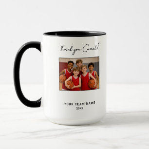 Caneca Obrigado Treinador Nome da Equipe Foto Assinatura
