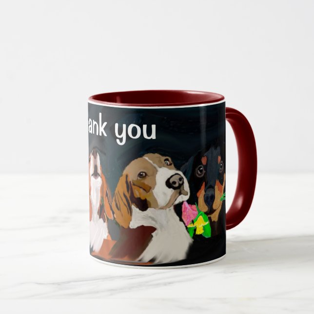 Caneca Obrigado - uma reunião de cães (Frente Esquerda)