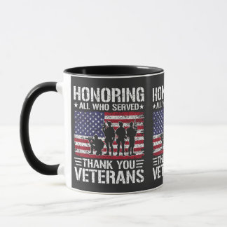Caneca Obrigado Veteranos Presente Patriótico de Serviço
