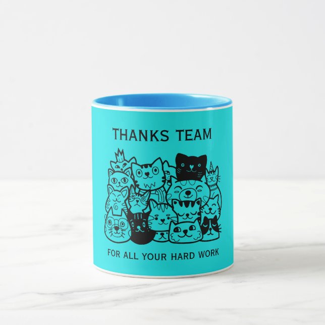 Caneca Obrigados da equipe corporativa (Centro)