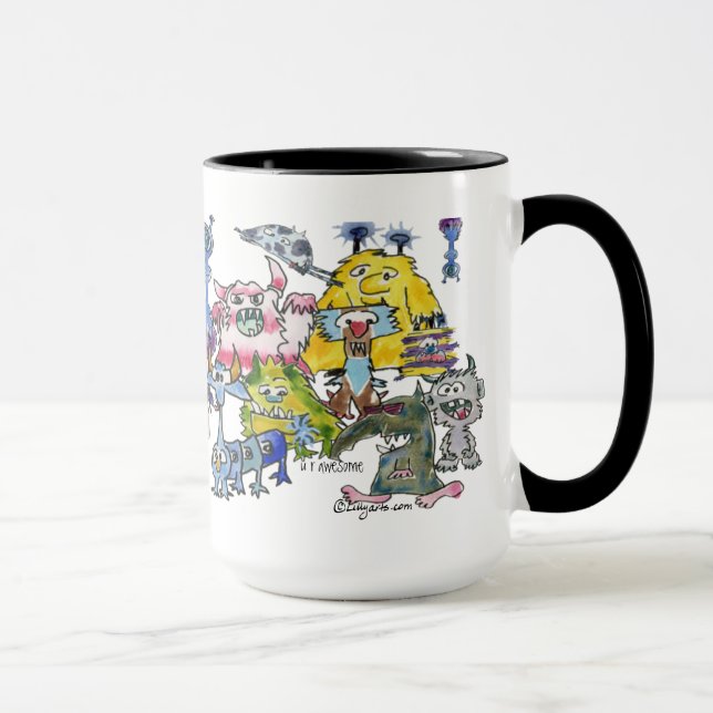 Caneca Obrigados de Apreciação de alienígena Cartoon engr (Direita)