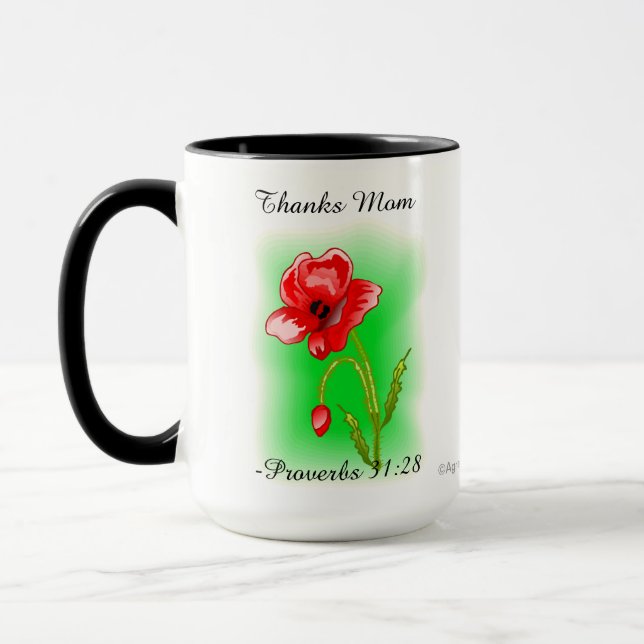 Caneca Obrigados Mãe Proverbs 31:28 (Esquerda)