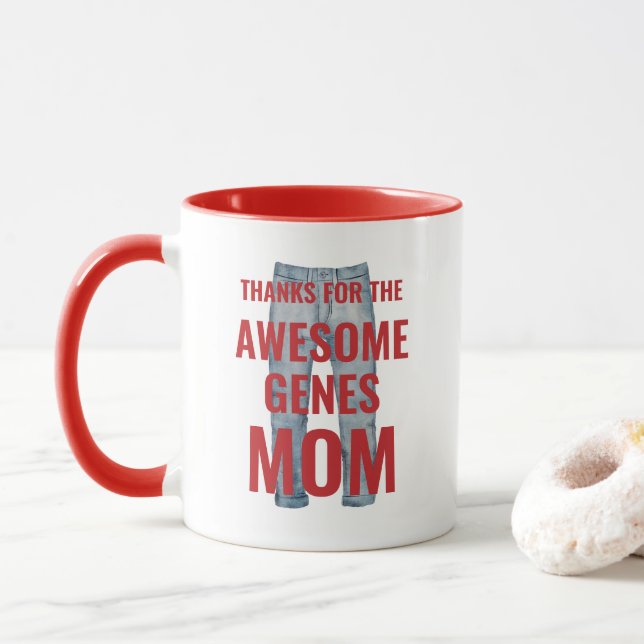 Caneca Obrigados para o Dia de as mães da Mãe dos Genes I (Com Donut)