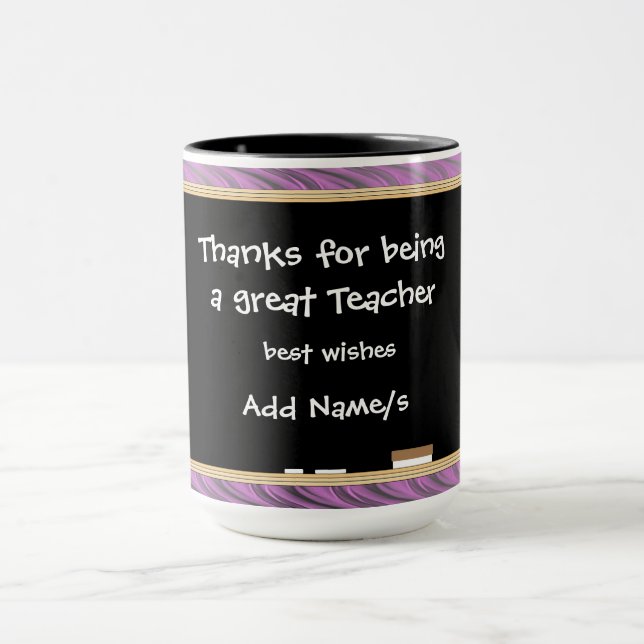 Caneca Obrigados personalizados ao professor (Centro)