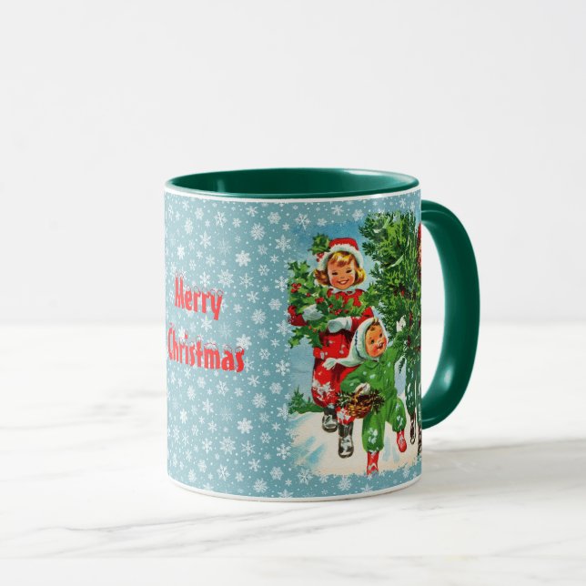Caneca Obtendo A Mug De Café De Árvore De Natal (Frente Esquerda)