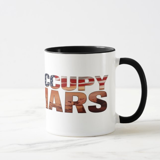 Caneca Occupy Mars Mug - Exploração Espacial com American (Direita)