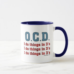 Caneca OCD I faz coisas em 3