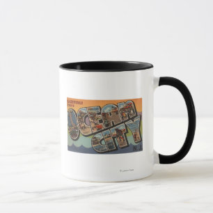 Caneca Ocean City, Nova Jersey - Cenas com Letras Grandes