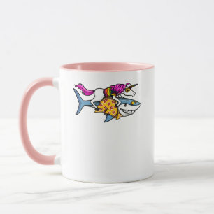 Caneca Oceano engraçado do tubarão mágico da equitaç
