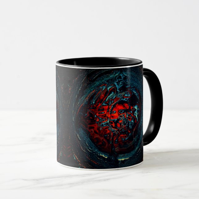 Caneca Oceano Inferno - Brilho Vermelho (Frente Esquerda)
