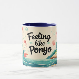 Caneca Oceano-Themed Mug, Pôyo Japonês Inspirado!