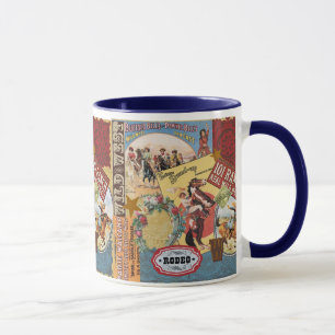 caneca ocidental da colagem do vintage