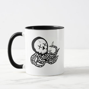 Caneca Octopus de esqueleto de Rock Punk