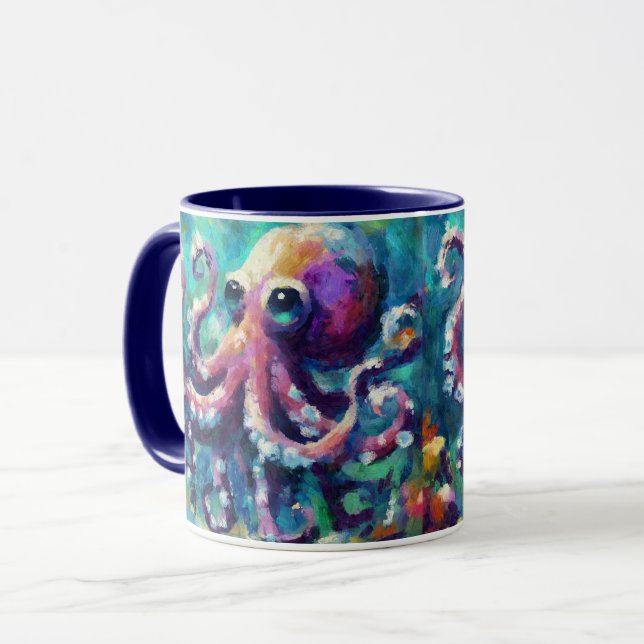 Caneca Octopus Oil Painting NMaritime Beach (Frente Esquerda)