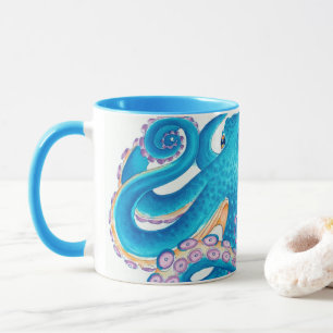 Caneca Octopus Watercolor Art