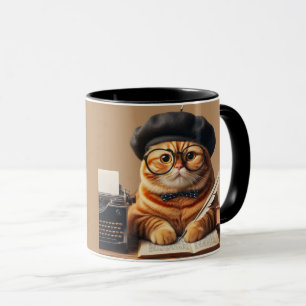 Caneca Óculos de gato engraçados