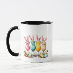 Caneca Óculos de latas de páscoa com ouvidos coelhos