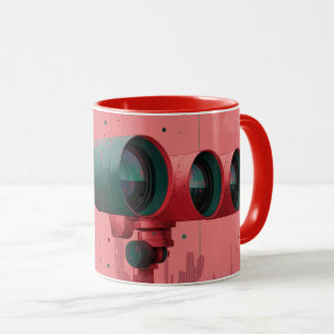 Caneca óculos de observação estilizados, provavelmente um