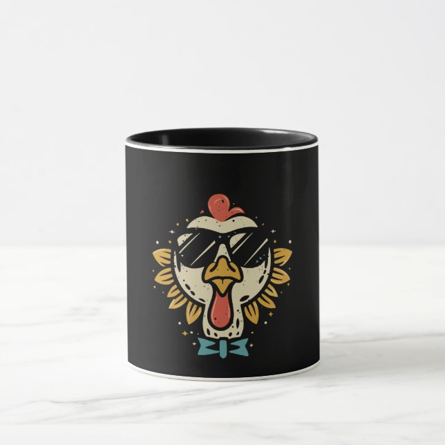 Caneca óculos de sol Cara de Peru óculos engraçados de Pe (Centro)