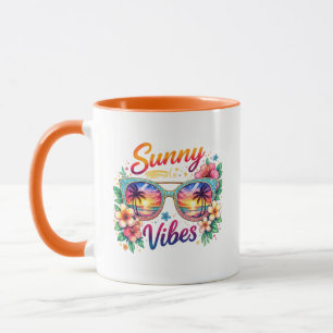 Caneca Óculos de Sol Tropical Sunset Vibes de Duas Cores