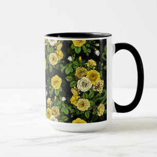 Caneca Oculto nas rosas, amarelo e verde