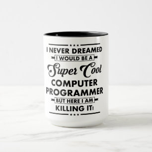 Caneca Ocupação/Profissão Engraçada Super Programador Leg