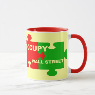 Caneca ocupar peças do quebra-cabeça da wall street