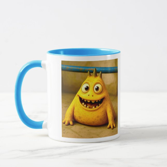 Caneca OddFriends - Poster de monstro amarelo feliz (Esquerda)