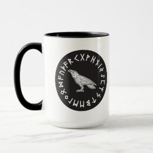 Caneca Odin Corvo do Corvo Mitologia Viking runas rúnico