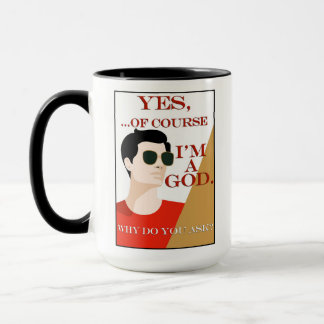 Caneca Of Course I'm a God Retro Vintage Young Man Male