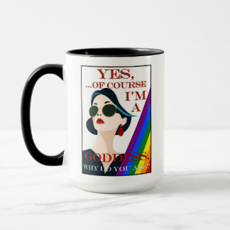 Caneca Of Course I'm a Goddess Retro Vintage Gay Pride