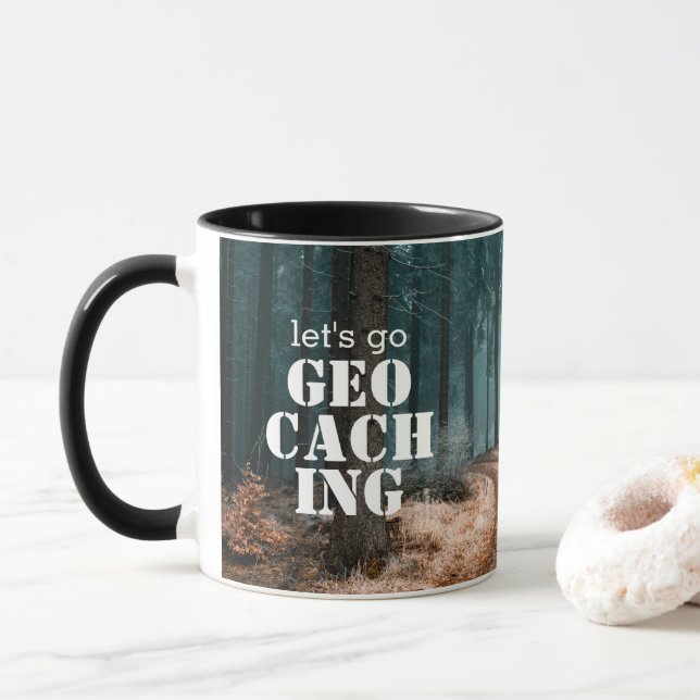 Caneca Oferta de Geocaching Woods e Geocacher de vamos Go (Com Donut)