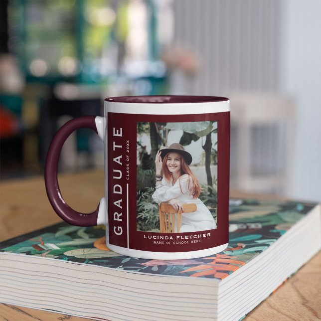 Caneca Oferta de Graduação de Foto e Cotação do Formando  (Criador carregado)