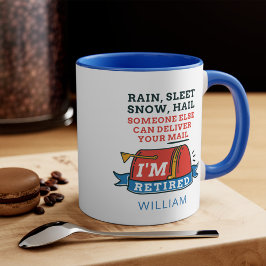 Caneca Oferta de mão de obra postal aposentada