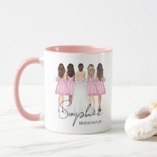 Caneca Oferta Personalizada de Nome do Bridesmaid Persona