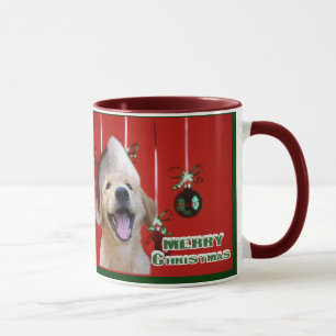 Caneca Ofertas de Cartões de Natal para Retriever de ouro