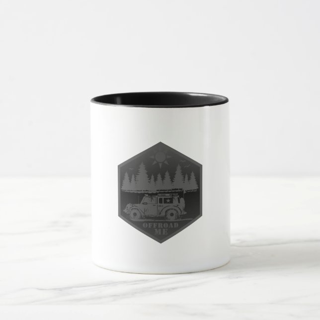 Caneca OFF ROAD ME Preto e Branco (Centro)