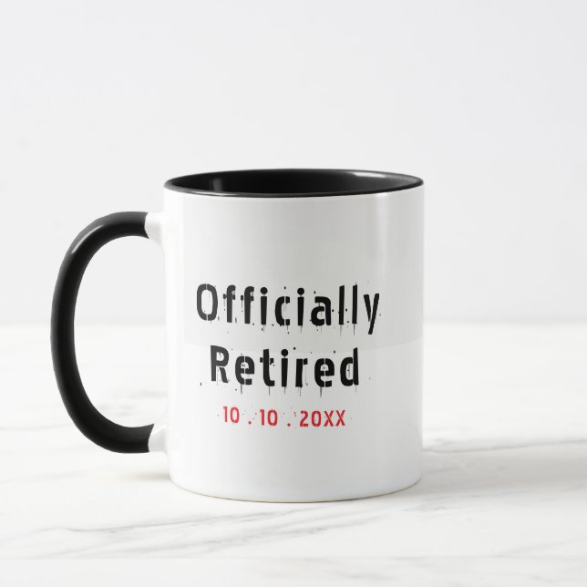 Caneca Oficialmente Aposentado - Lembrança de Data (Esquerda)