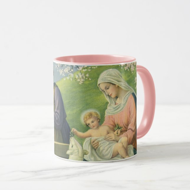 Caneca Oficina de José com Maria e Menino Jesus (Frente Esquerda)