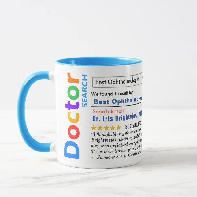 Caneca Oftalmologista Engraçado Personalizado  (Esquerda)