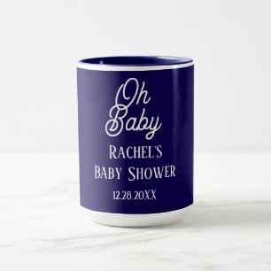Caneca Oh Baby Marinho Blue Script Chá de fraldas Favorit