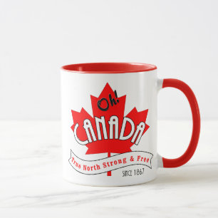 Caneca Oh Canadá! Verdadeiro Norte Forte e Livre