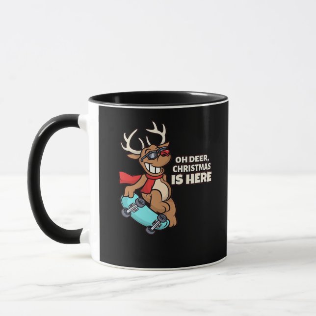 Caneca Oh Deer Christmas Celebration Holiday Design (Esquerda)
