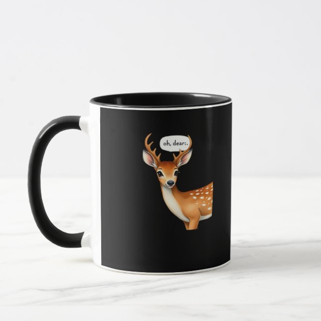 Caneca Oh Deer Cute Punny Deer Saying Whimsical Quote (Esquerda)