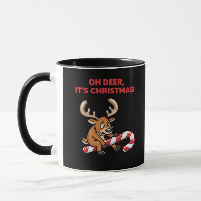 Caneca Oh Deer Its Christmas Stressed Reindeer With Sweet (Esquerda)