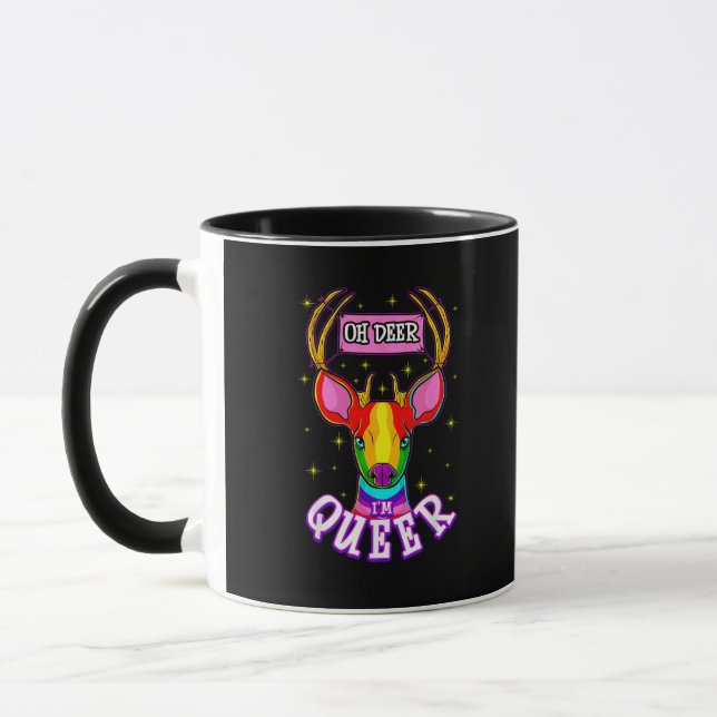 Caneca Oh Deer Queer Pride Month Celebration Gift (Esquerda)