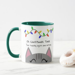 Caneca Oh gato & luzes de gato malhado da árvore de Nata