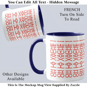 Caneca Oh La Vache ! Mensagem Oculta Francesa 150B Citaçã
