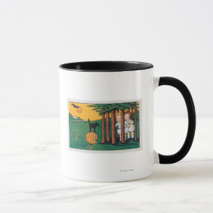 Caneca Oh meu gato preto de Tis o Dia das Bruxas que